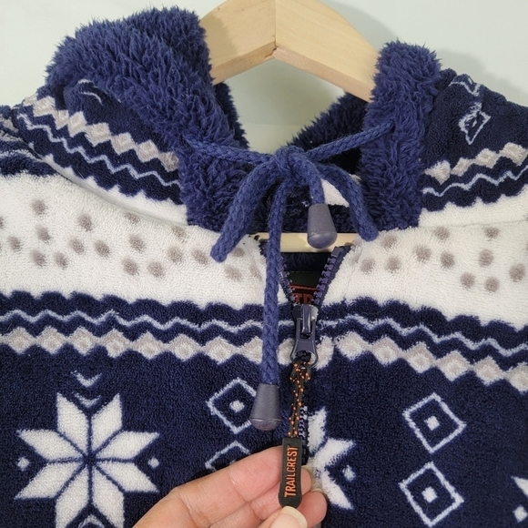 TRAIL CREST Women's Blur/White Flush Nordic Sherpa Lined Jacket Size XS Pockets - Picture 4 of 12